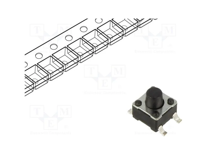 Microinterruptor Tact, Spst-No, Pos: 2, 0,05a/12vdc, Smt, 1n, 5mm