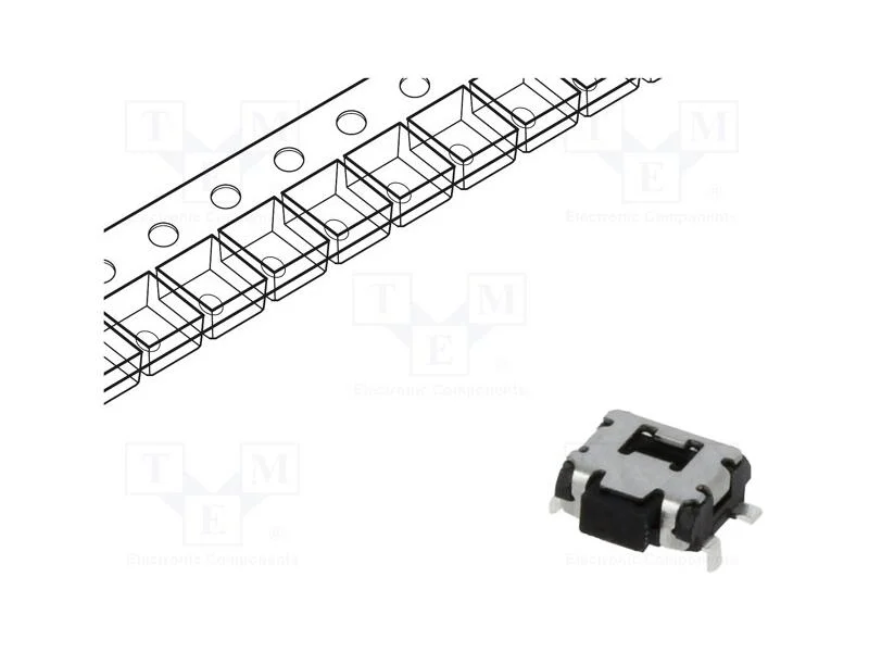 Microinterruptor Tact, Spst-No, Pos: 2, 0,05a/12vdc, Smt, 1,6n