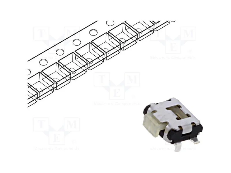 Microinterruptor Tact, Spst-No, Pos: 2, 0,05a/12vdc, Smt, 2,2n