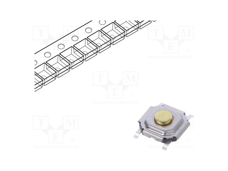 Microinterruptor Tact, Spst, Pos: 2, 0,05a/12vdc, Smt, 3,4n, 1,5mm
