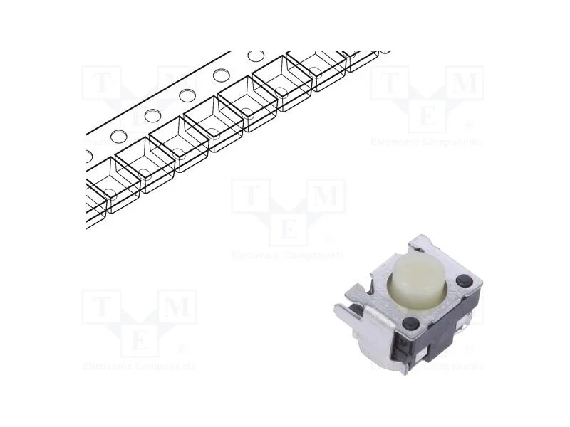 Microinterruptor TACT, SPST, Pos: 2, 0,05A/12VDC,.