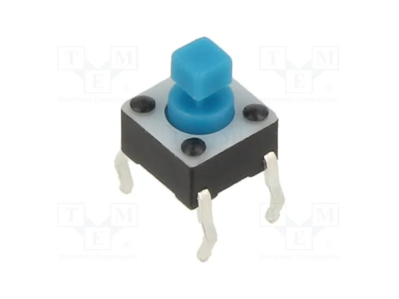 Microinterruptor Tact, Spst-No, Pos: 2, 0,05a/12vdc, Tht, 1,57n