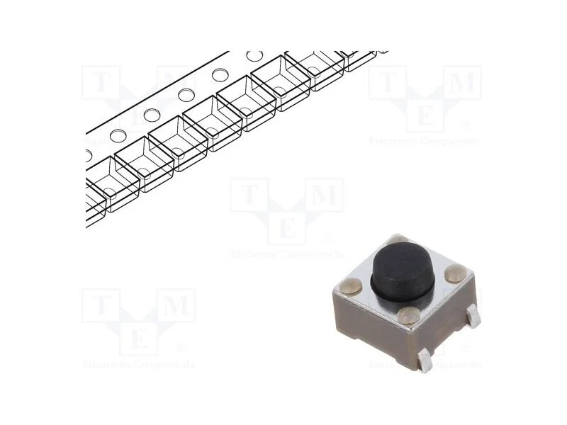 Microinterruptor Tact, Spst-No, Pos: 2, 0,05a/12vdc, Smt, 1,57n