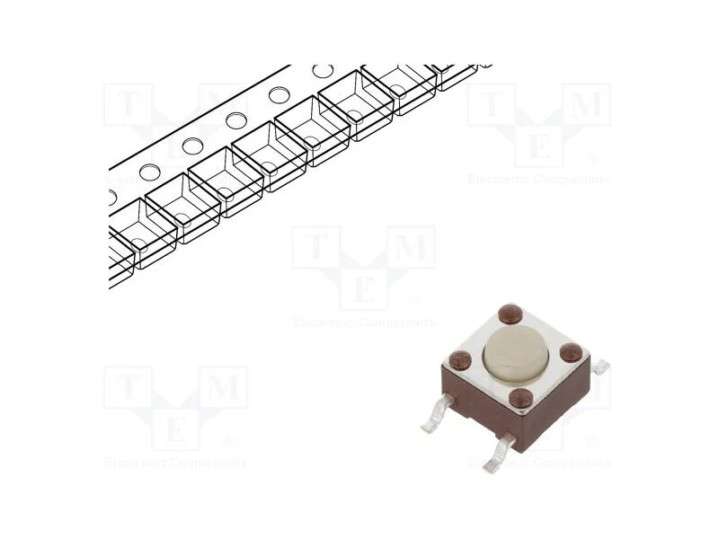 Microinterruptor Tact, Spst-No, Pos: 2, 0,05a/12vdc, Smt, 2,55n