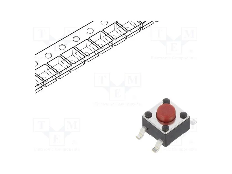 Microinterruptor Tact, Spst-No, Pos: 2, 0,05a/12vdc, Smt, 2,55n