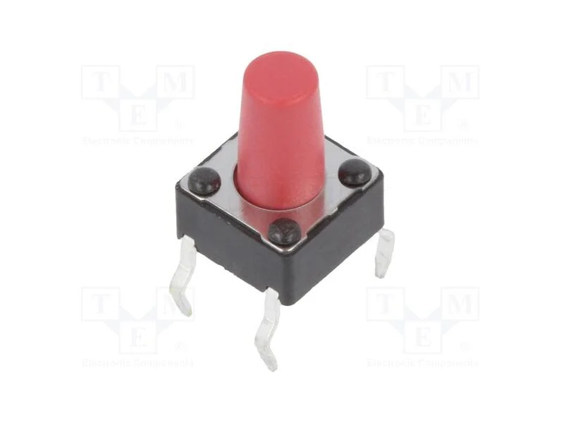 Microinterruptor Tact, Spst-No, Pos: 2, 0,05a/12vdc, Pcb,Tht, 2,6n