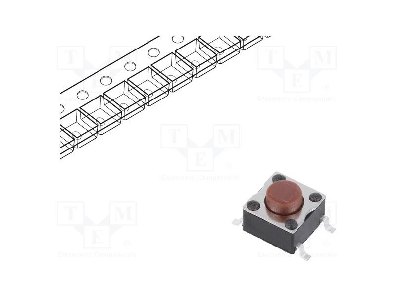 Microinterruptor Tact, Spst-No, Pos: 2, 0,05a/12vdc, Smd, 1,6n