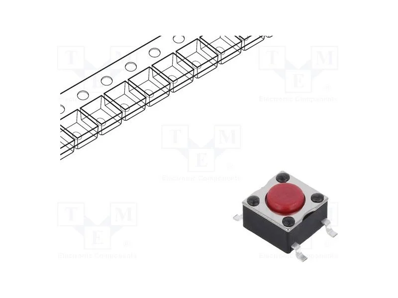 Microinterruptor Tact, Spst-No, Pos: 2, 0,05a/12vdc, Smd, 2,5n
