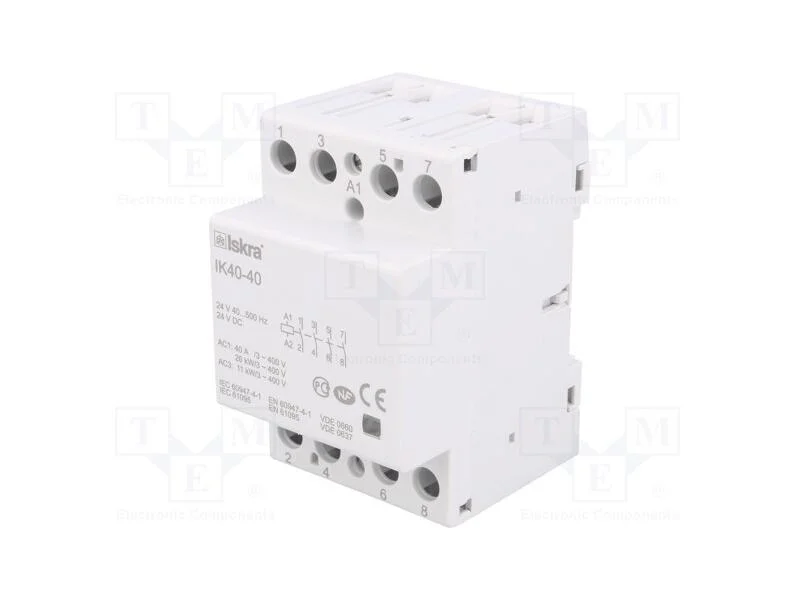 Contator: 4-de polo de instala&ccedil;&atilde;o, 40A, 24VAC,24V.