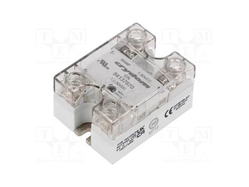 Rel&eacute;: semicondutores, 30A, 1&divide;50VDC, Vers&atilde;o: 1-f&aacute;s.