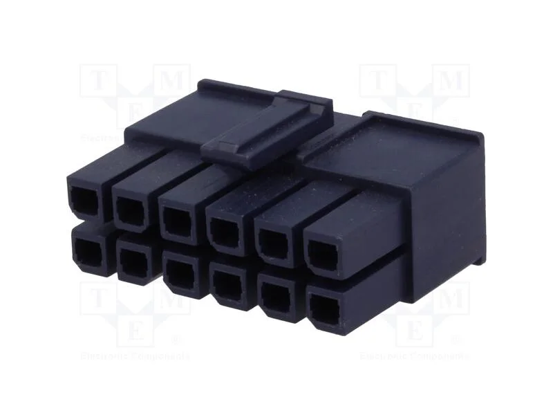 Ficha, Fio-Fio/Placa, F&ecirc;mea, Mega-Fit, 5,7mm, Pin: 12, Ul94v-2, 23a