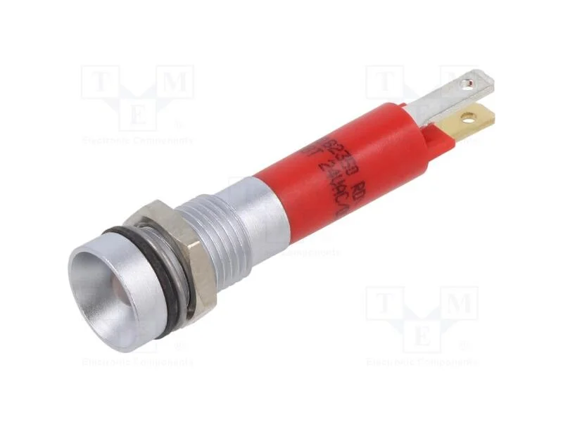 Luz indicadora: LED, c&ocirc;ncavo, vermelho, 24VDC, 24.