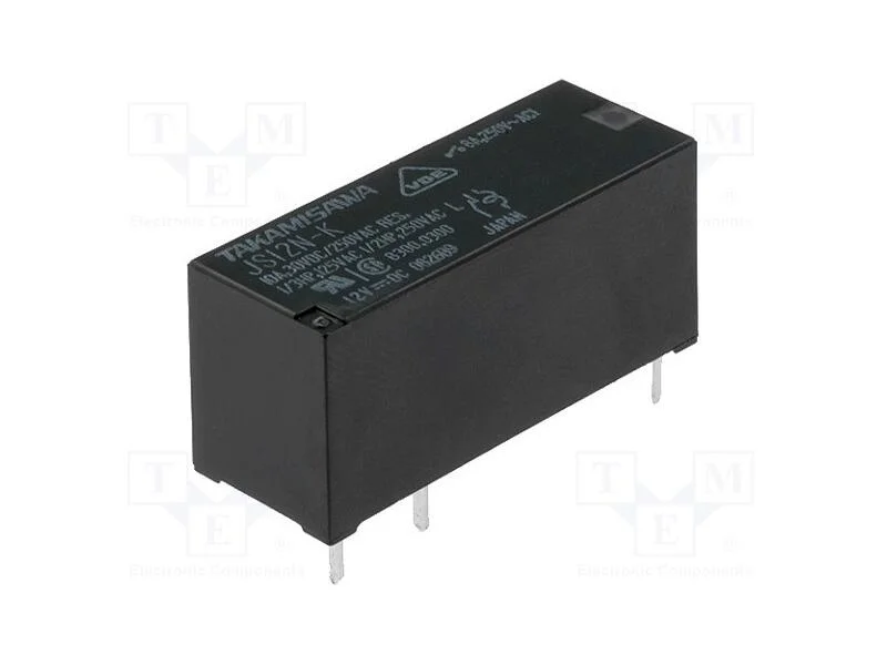 Rel&eacute;: Eletromagn&eacute;tico, Spdt, Ubobina: 12vdc, 8a, 8a/250vac, Pcb
