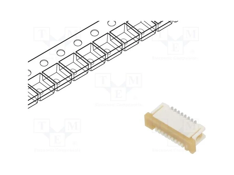 Conector: Ffc/Fpc, Verticais, Pin: 8, Zif, Smt, Easy-On, 125v, 1a