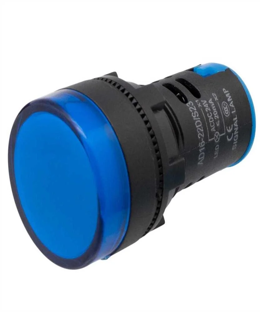 Piloto LED Industrial de 22mm, 24v Azul