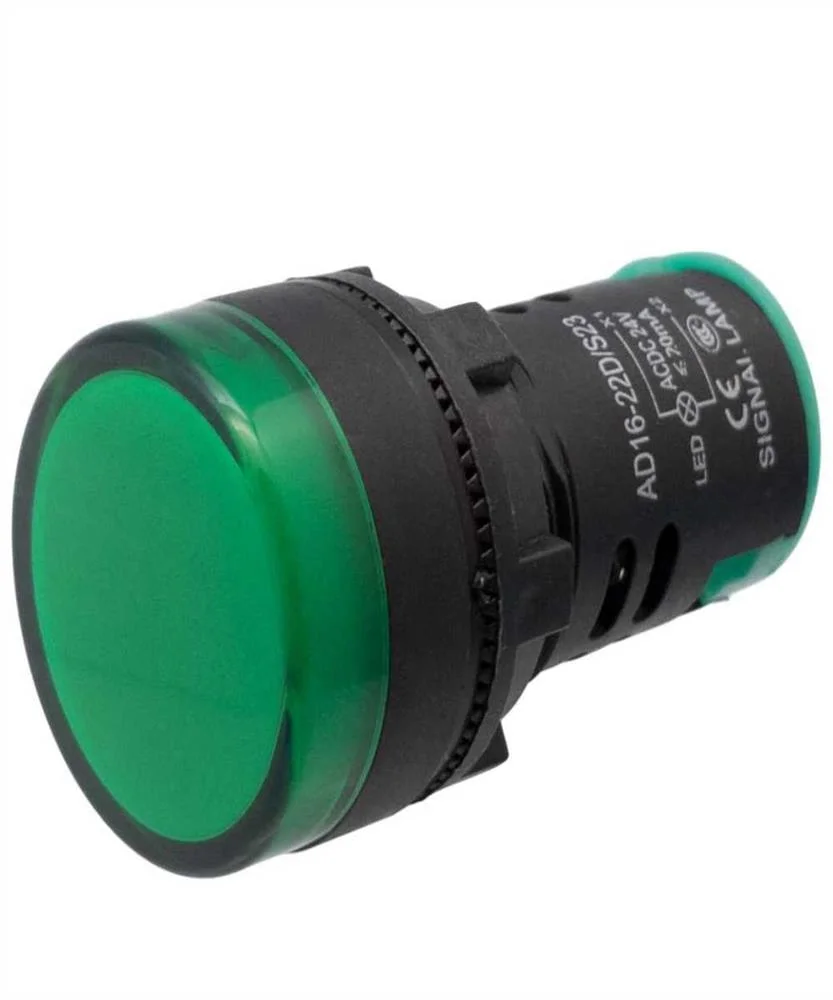 Piloto LED Industrial de 22mm, 24v Verde