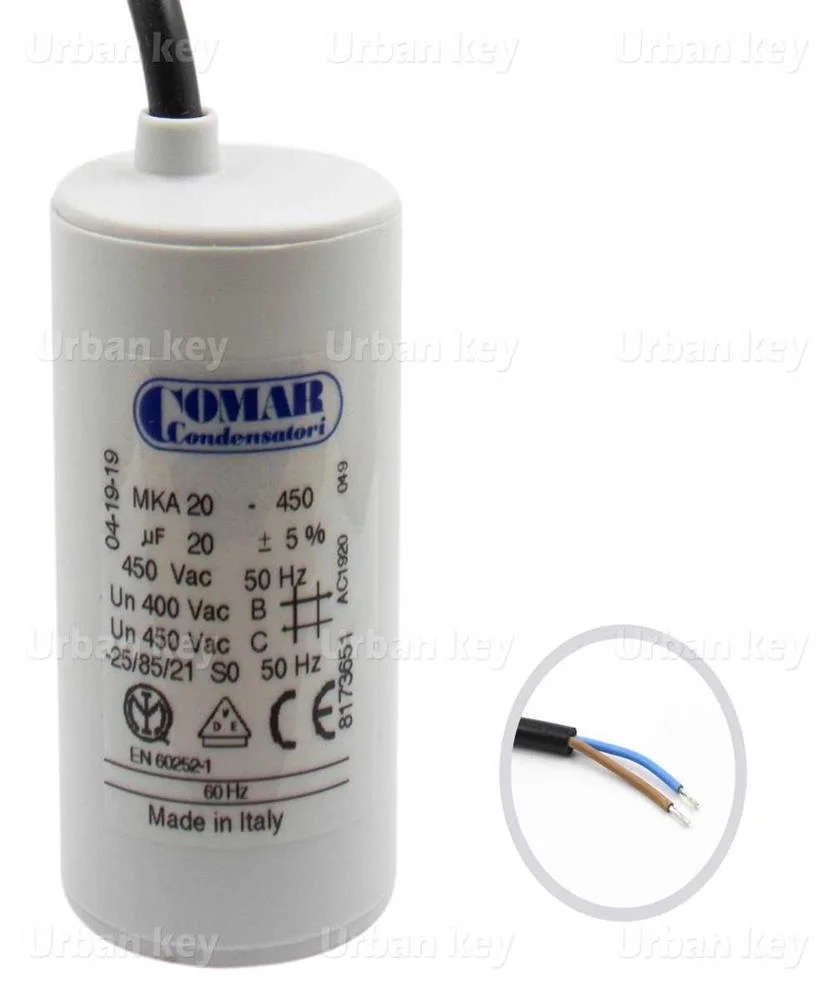 Condensador 20Uf 450V Mka Cabo
