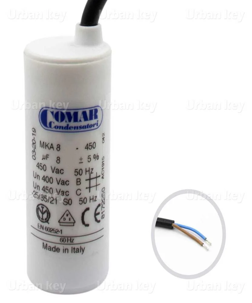 Condensador 8Uf 450V Mka Cabo