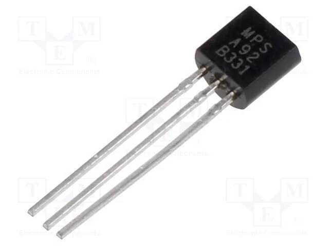 Trans&iacute;stor: PNP, bipolar, 300V, 0,5A, 625mW, TO92