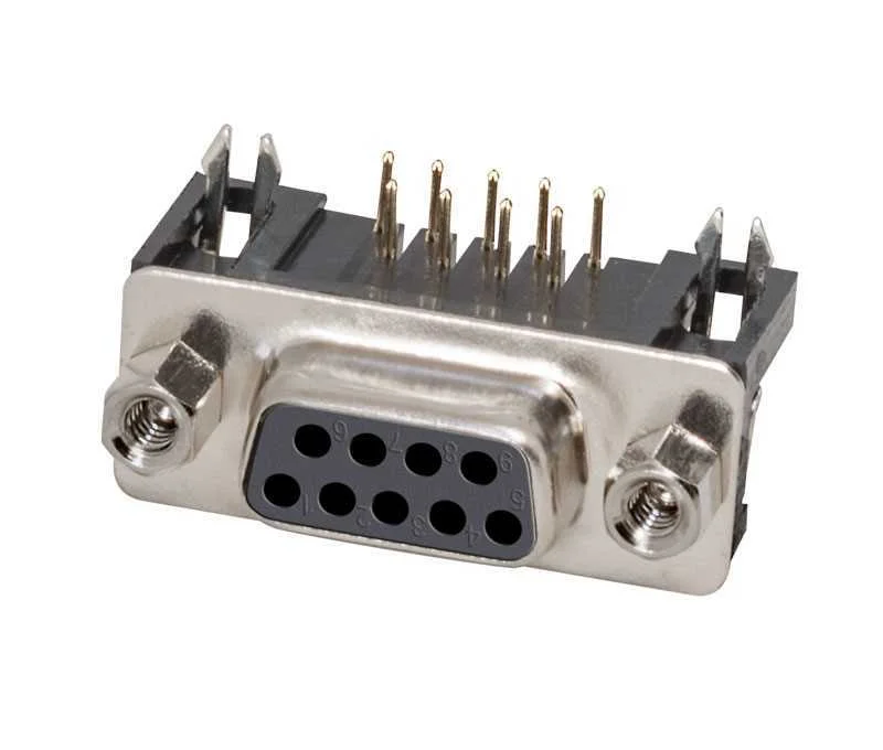 Conector Sub-D 9 Pines Hembra C.I. Acodado