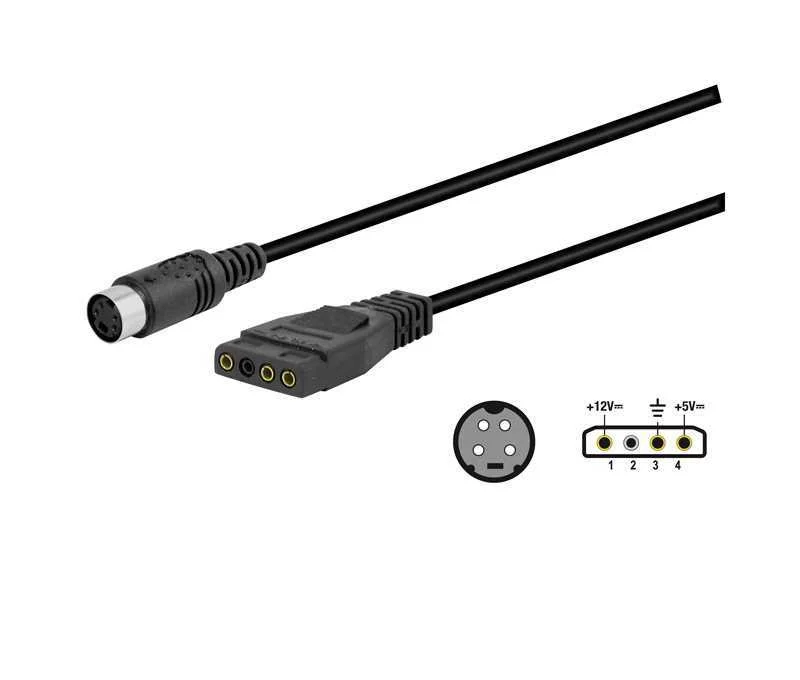 Conexi&oacute;n mini din hembra 4 pin a Molex 3 pin