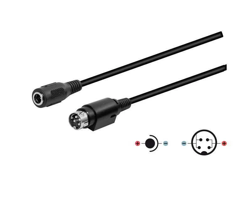 Conexi&oacute;n Jack Hueco Macho 5,5x2,1mm a Mini Din Ma.