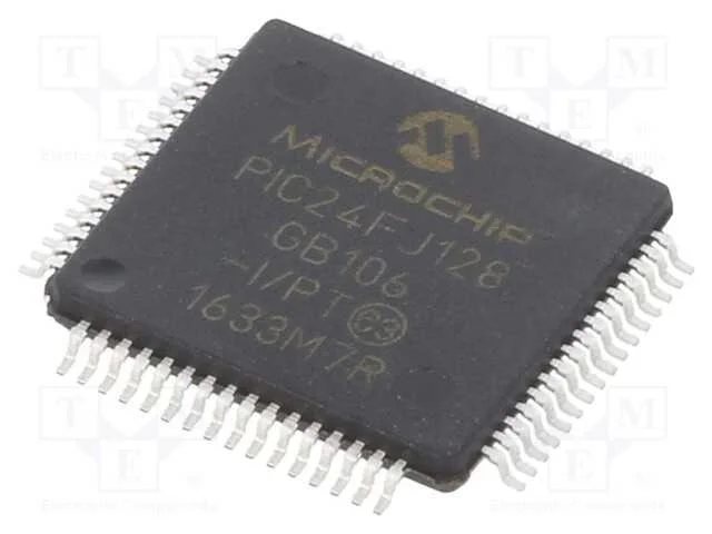 IC: microcontrolador PIC, 128kB, 32MHz, 2&divide;3,6VDC,.