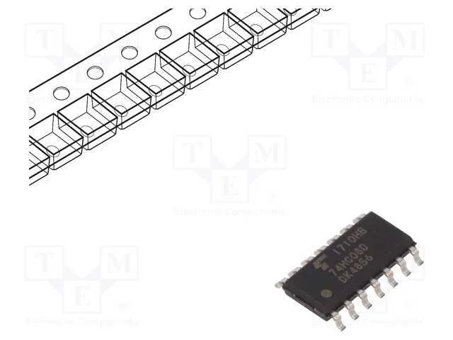 IC: digital, AND, Ch: 4, IN: 2, C&sup2;MOS, SMD, SO14,.