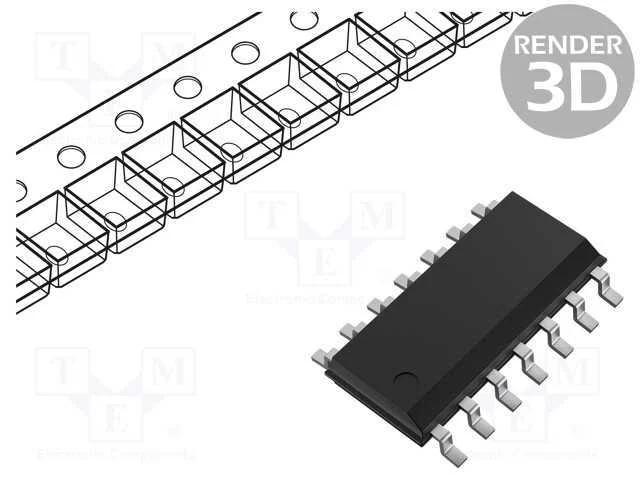Ic: Digital; Nor; Ch: 4; In: 2; Cmos; Smd; Soic14; 3&divide;18vdc; -55&divide;125&deg;c