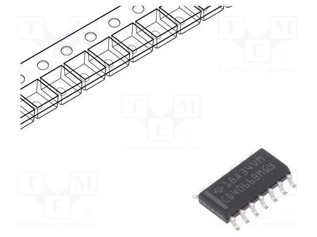 IC: digital, bilateral,interruptor, Ch: 4, CMOS, .