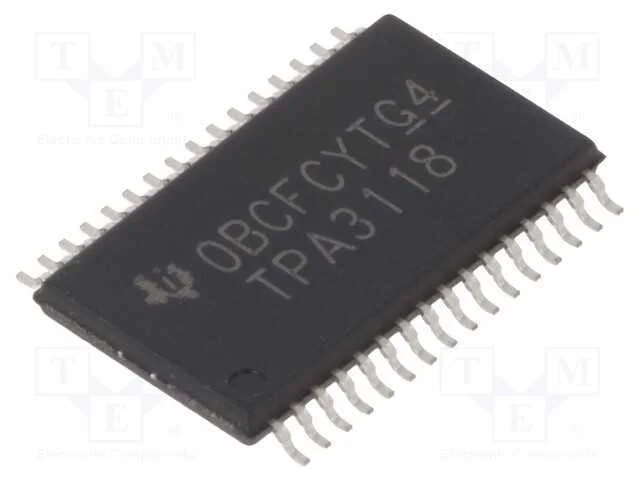 Ic: Amplificador &Aacute;udio; Psai: 60w; 4,5&divide;26vdc; Ch: 2; Classe Amp: D