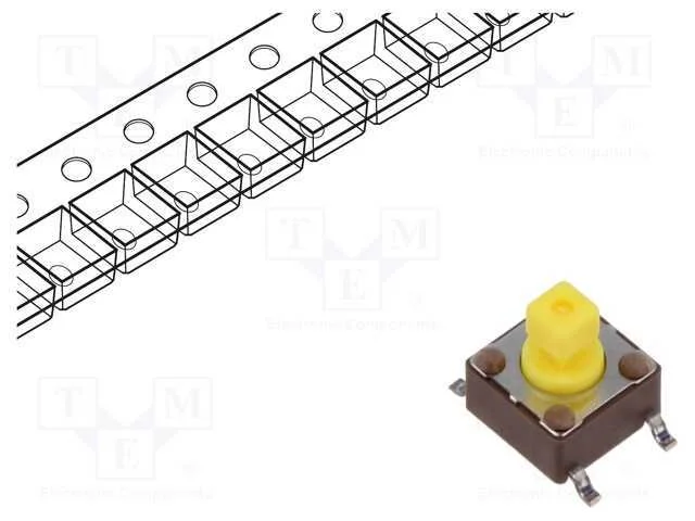 Microinterruptor Tact; Spst-No; Pos: 2; 0,05a/12vdc; Smd; 5,2n
