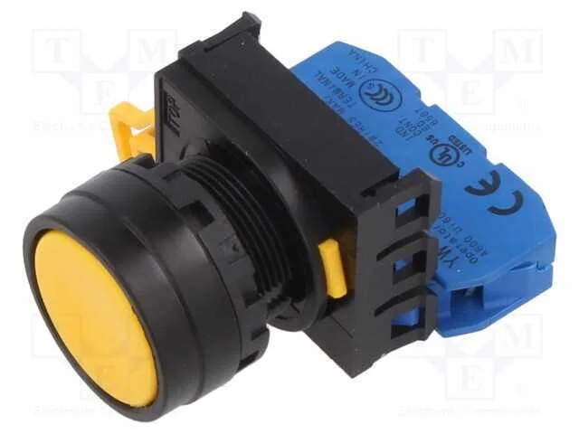 Interruptor: de Press&atilde;o; 22mm; Pos.Est&aacute;v: 1; No; Amarelo; N&atilde;o Disp.
