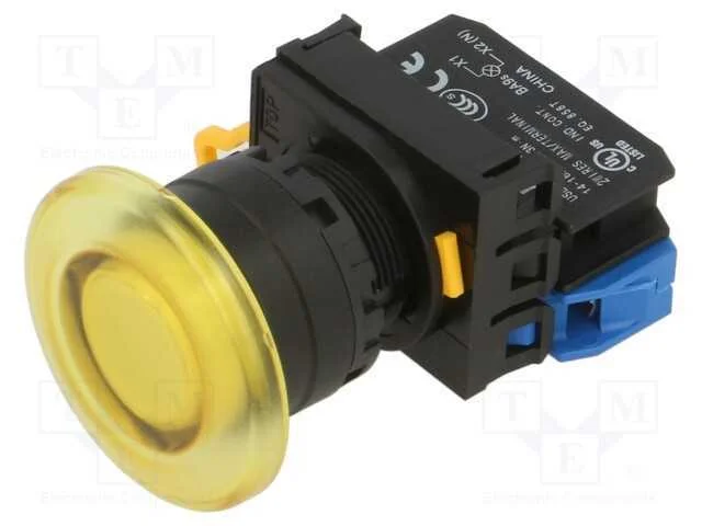 Interruptor: de Press&atilde;o; 22mm; Pos.Est&aacute;v: 2; No; Amarelo; Led; Ip65