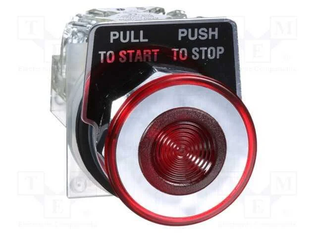 Interruptor: de Press&atilde;o; 30mm; Pos.Est&aacute;v: 2; Spdt; Vermelho/Branco