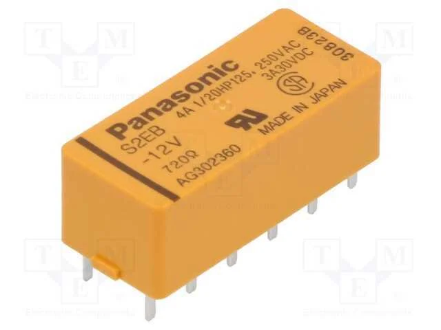 Rel&eacute;: Eletromagn&eacute;tico; Dpst-No + Dpst-Nc; Ubobina: 12vdc; 200mw