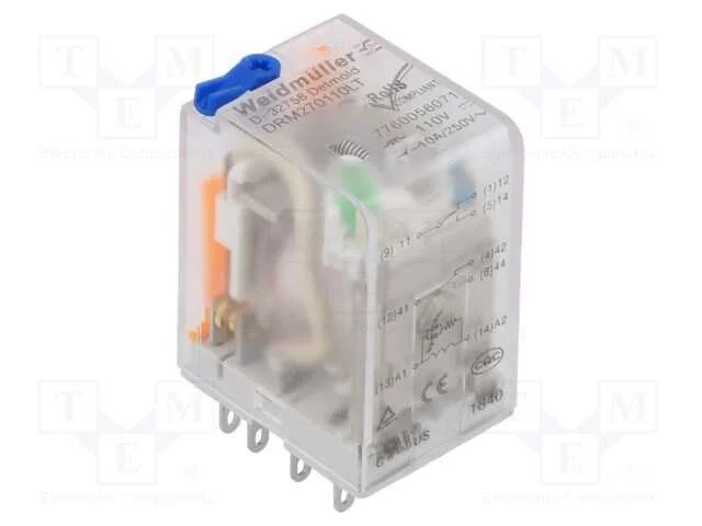 Rel&eacute;: eletromagn&eacute;tico, DPDT, 110VDC, Icontactos m.
