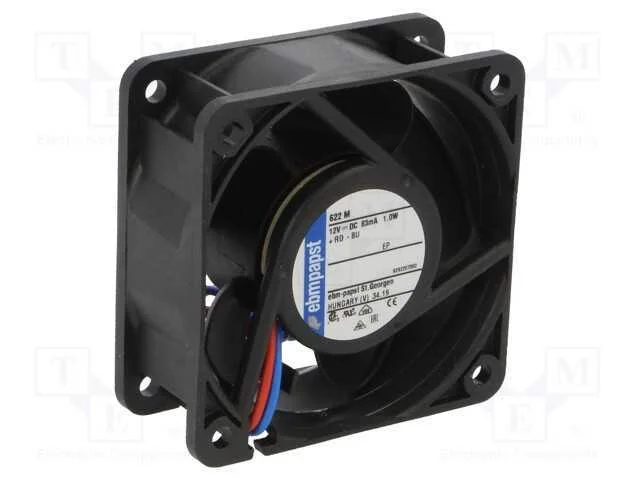 Ventilador: DC, transversal, 12VDC, 60x60x25mm, 2.