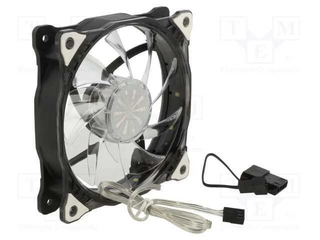 Ventilador: DC, transversal, 12VDC, 120x120x25mm,.