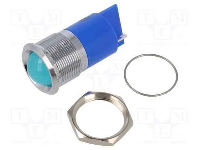 Luz indicadora: LED, convexa, azul, &Oslash;22mm, IP67, .
