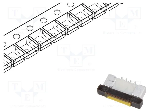 Conector: Ffc/Fpc; Verticais; Pin: 8; Zif; Smt; 30v; 0,2a; Estanhado