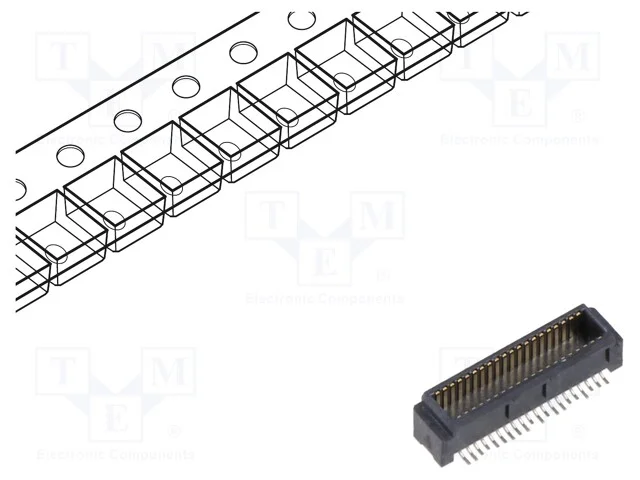 Conector: placa-placa, f&ecirc;mea, PIN: 40, 0,5mm, H: .