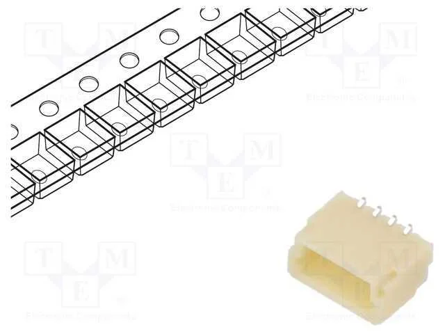 Tomada, fio-placa, macho, SH,SR, 1mm, PIN: 4, pic.
