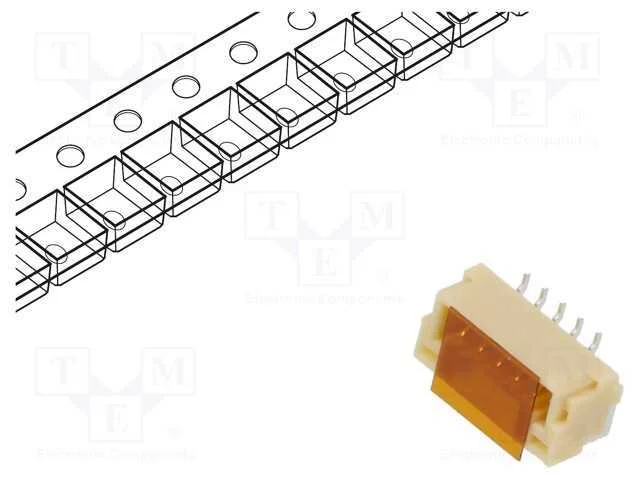 Tomada; Fio-Placa; Macho; Gh; 1,25mm; Pin: 5; Smt; 50v; 1a; Vertical