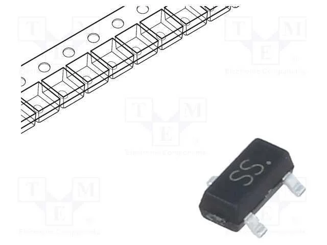 Trans&iacute;stor: N-MOSFET, unipolar, 50V, 0,22A, 0,35W.