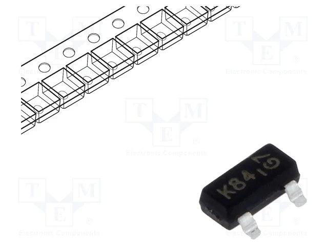 Trans&iacute;stor: P-Mosfet; Unipolar; -50v; -0,13a; Idm: -1,2a; 0,3w