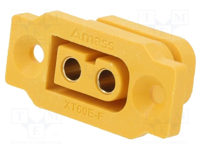 Tomada, de Alimenta&ccedil;&atilde;o Dc, Xt60, F&ecirc;mea, Pin: 2, Solda, Amarelo, 30a