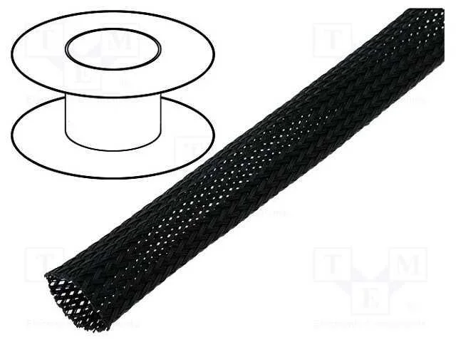 Entran&ccedil;, Poli&eacute;ster, Embalagem: 50m, Preta, Temp: -50&divide;150&deg;c