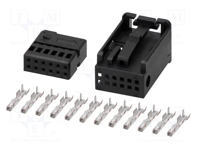 Carca&ccedil;a do Conetor, Ficha, Quadlock, Pin: 12, Preta