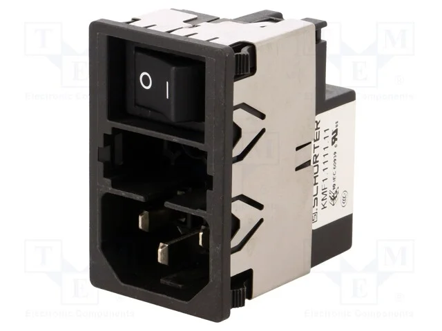 Conector: de alimenta&ccedil;&atilde;o, tomada, macho, 1A, 250V.